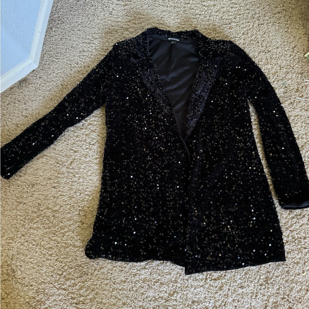 Black Sequin Blazer Dress